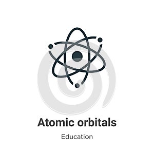 Atomic orbitals vector icon on white background. Flat vector atomic orbitals icon symbol sign from modern education collection for