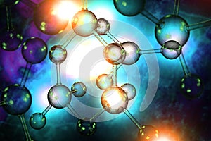 Atomic Particle 3D Illustration