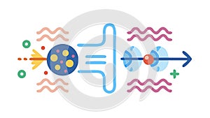 Atomic Particle Collision Science Physics Icon, vector design Generative AI