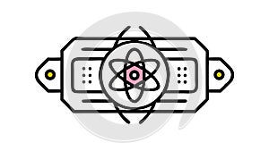 Atomic Physics Science Vector Icon, vector design Generative AI