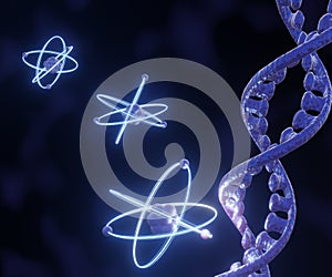 Atomic radiation on DNA strands