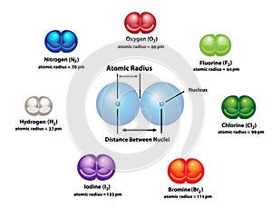 Atomic Radius of Diatomic Molecules