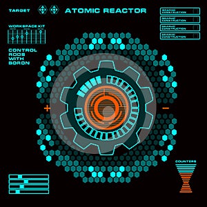 Atomic reactor Futuristic virtual graphic touch user interface