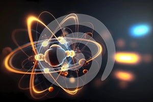 Atomic science molecular concept. Generative ai design