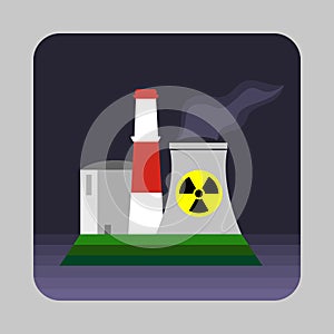 Atomic station concept background, cartoon style photo
