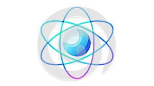 Atomic Structure Icon for Science and Quantum Physics, vector design Generative AI