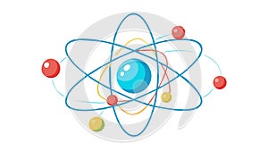Atomic structure model for science and education, vector design Generative AI