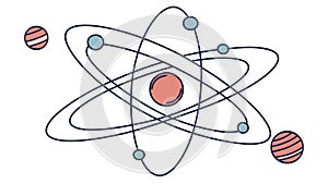 Atomic Structure Model. Scientific Illustration of Electrons and Nucleus. vector design Generative AI