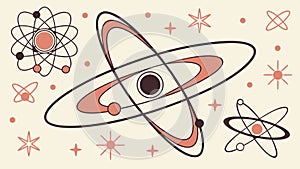 Atomic Structure Planetary Orbit Design, vector design Generative AI