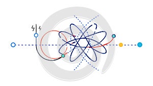 Atomic Structure Science Physics Symbol Icon, vector design Generative AI