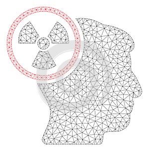 Atomic Thinking Head Polygonal Frame Vector Mesh Illustration