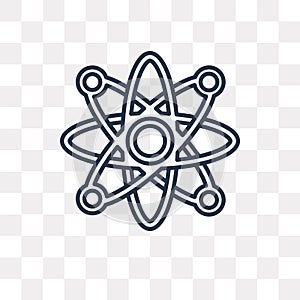 Atomic vector icon isolated on transparent background, linear At photo