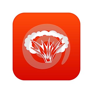 Atomical explosion icon digital red