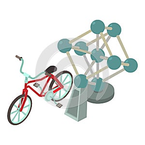 Atomium icon, isometric style