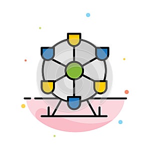Atomium, Landmark, Monument Abstract Flat Color Icon Template