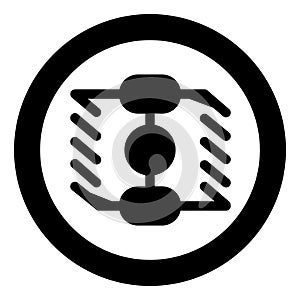 Atomizer with springs solid icon, vape device concept. Vector graphics. Vaping sign on white background, style icon