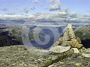 Atop of a Norway mountain photo