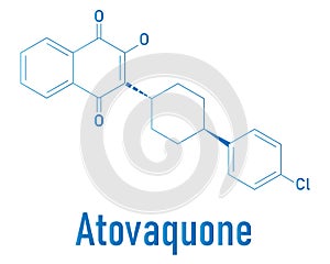 Atovaquone drug molecule. Skeletal formula. Chemical structure