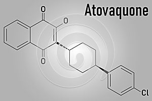 Atovaquone drug molecule. Skeletal formula. Chemical structure