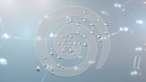 atovaquone molecular structure, 3d model molecule, antimicrobial medication, structural chemical formula view from a microscope