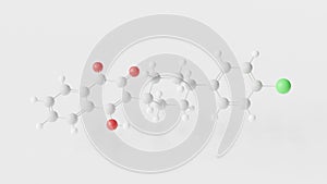 atovaquone molecule 3d, molecular structure, ball and stick model, structural chemical formula antimicrobial medication