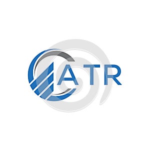 ATR Flat accounting logo design on white background. ATR creative initials Growth graph letter logo concept. ATR business finance