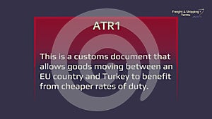 ATR1 - Freight and shipping terms. The forwarding and logistics industries