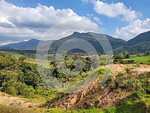 Atractive mountain view with blue sky