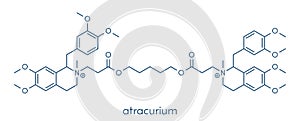 Atracurium skeletal muscle relaxant drug. Used as adjuvant in anesthesia and to induce skeletal muscle relaxation during surgery.. photo