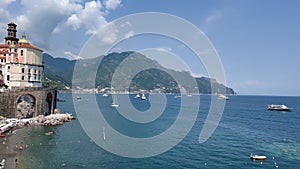 Atrani town on Amalfi coast, Italy