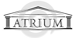 Atrium covered portico classical arch logo