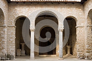 The atrium in the Euphrasian Basilica in Porec