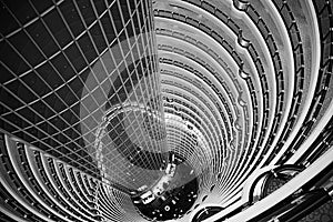 Atrium inside Jin Mao Tower, Shanghai, China