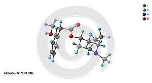 Atropine C17H23NO3 Molecular Structure 3D Diagram photo