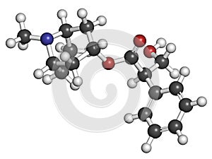 Atropine deadly nightshade Atropa belladonna alkaloid molecule. Medicinal drug and poison also found in Jimson weed Datura.