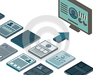 ATS Applicant tracking system for transform resumes vector