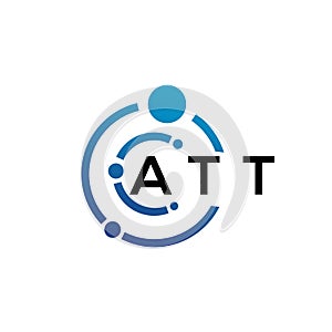 ATT letter logo design on black background. ATT creative initials letter logo concept. ATT letter design photo