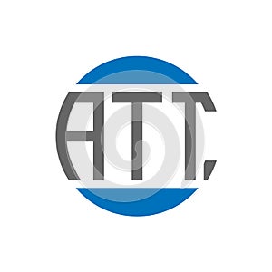 ATT letter logo design on white background. ATT creative initials circle logo concept. photo