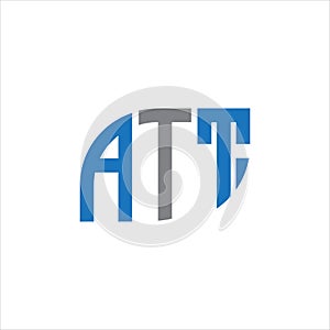 ATT letter logo design on white background.ATT creative initials letter logo concept.ATT letter design photo