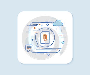 Attach Document line icon. File sign. Vector