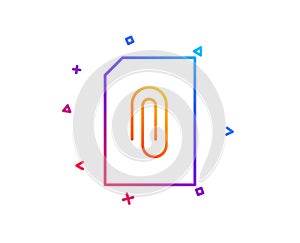 Attach Document line icon. File sign. Vector