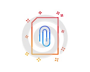 Attach Document line icon. File sign. Vector