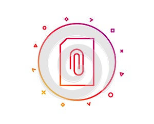 Attach Document line icon. File sign. Vector