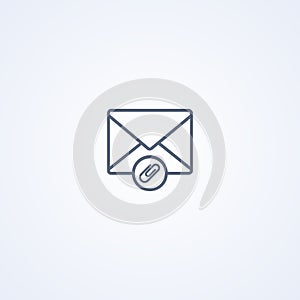 Attach email, vector best gray line icon