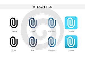 Attach File icon in different style. Attach File vector icons designed in outline, solid, colored, gradient, and flat style. photo