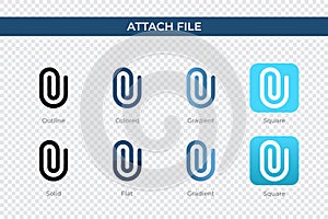 Attach File icon in different style. Attach File vector icons designed in outline, solid, colored, gradient, and flat style. photo