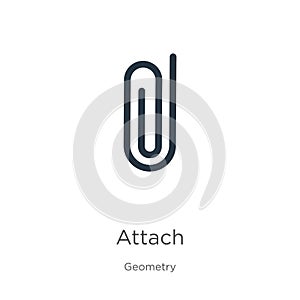 Attach icon vector. Trendy flat attach icon from geometry collection isolated on white background. Vector illustration can be used