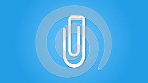 attach, paper clip 3d realistic line icon. vector illustration