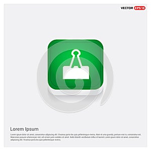 Attach Paper Icon Green Web Button