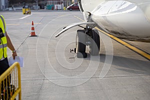 attached airplane wheel security stopper